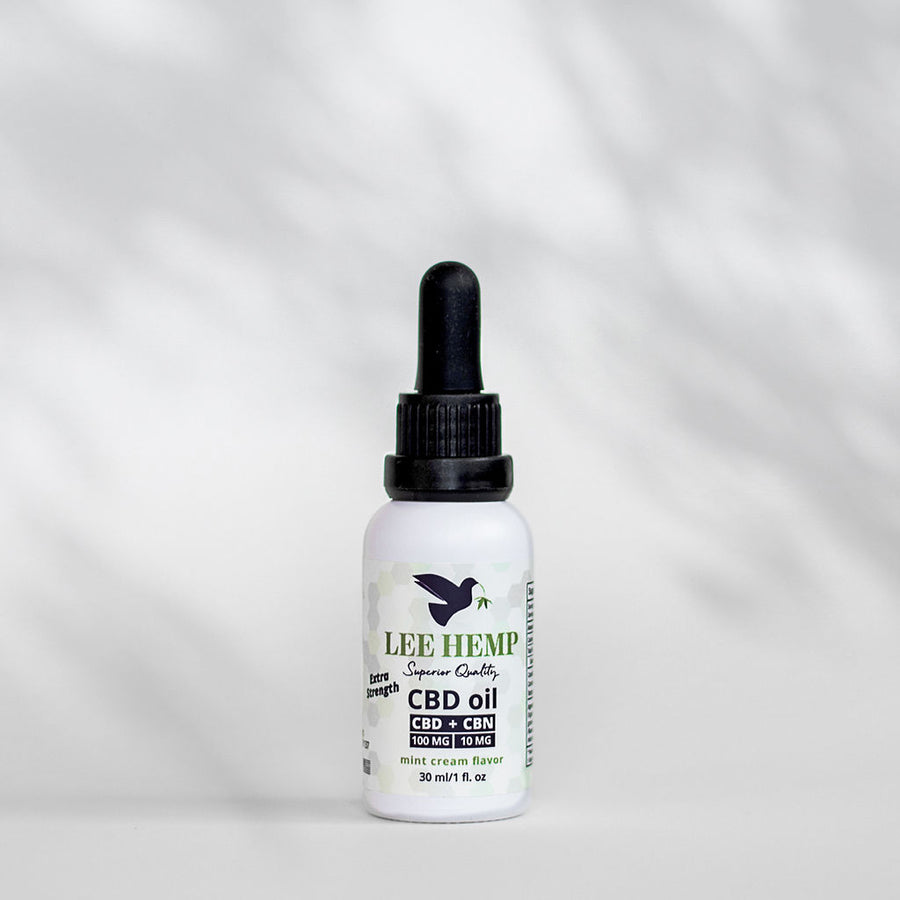 Extra Strength CBD Oil - Mint Cream Flavor - 3000mg CBD, 300mg CBN