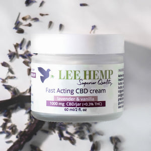 Wholesale - Fast Acting Lavender & Vanilla CBD Cream -  1000 mg - 2 oz